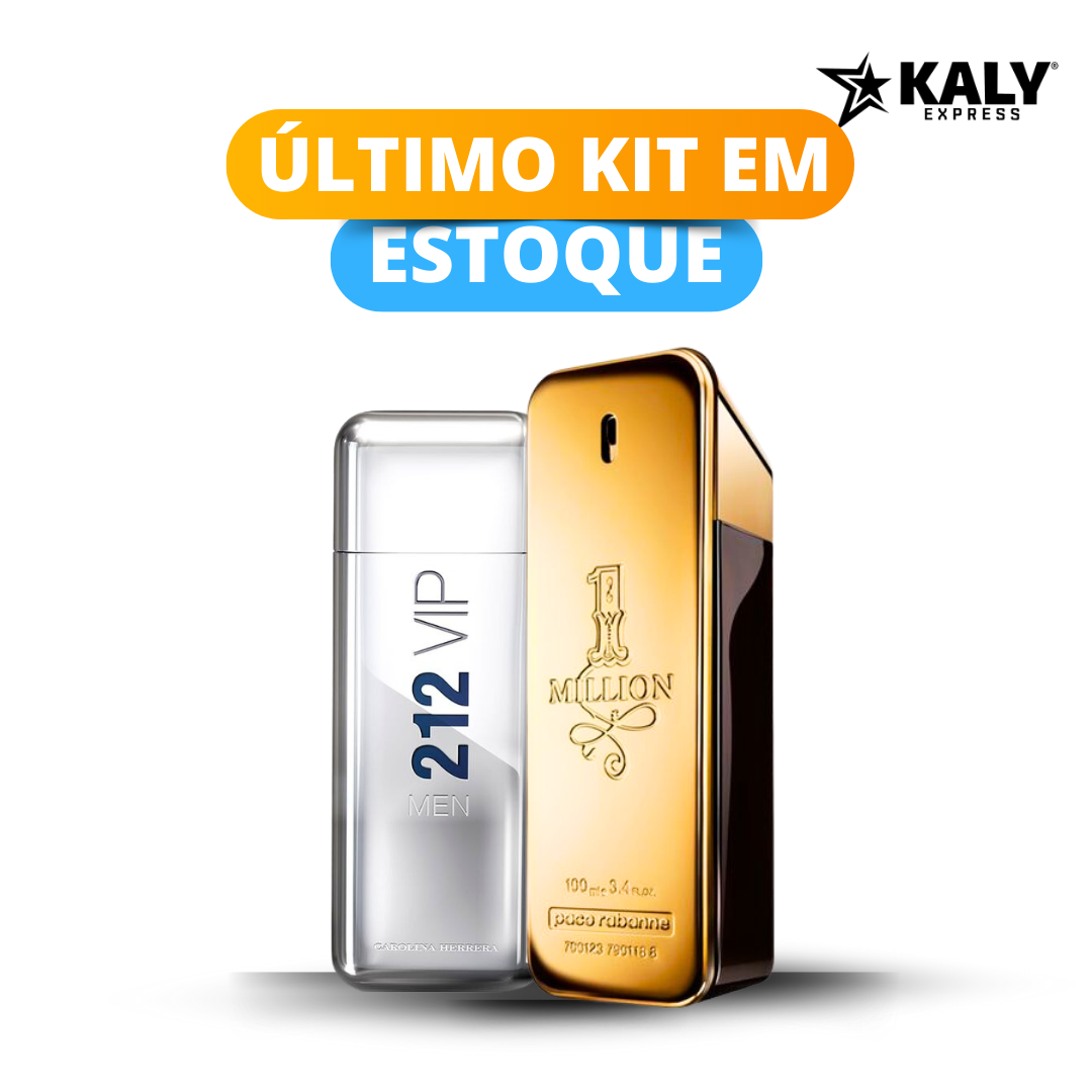 Kit 2 Perfumes Masculinos Importados (100ml cada) One Million l 212 VIP Men l ULTIMO KIT EM ESTOQUE